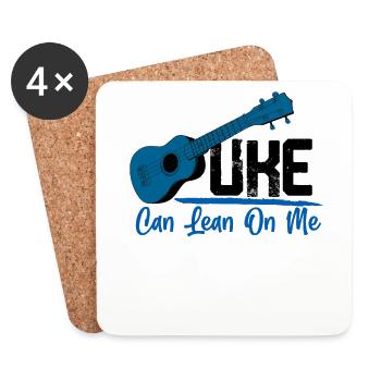 Uke Can Lean On Me Ukulele Player Hawaiian Musicia - Coasters (set of 4) - white - Front