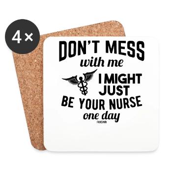 Krankenschwester Medizin Geschenk - Untersetzer (4er-Set) - Weiß - Vorne