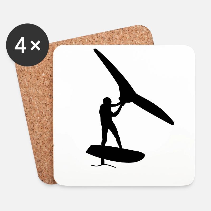 Wing Foil - Untersetzer (4er-Set) - Weiß