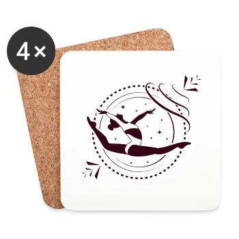 Sport de gymnastique - Dessous de verre (lot de 4) - blanc - Devant