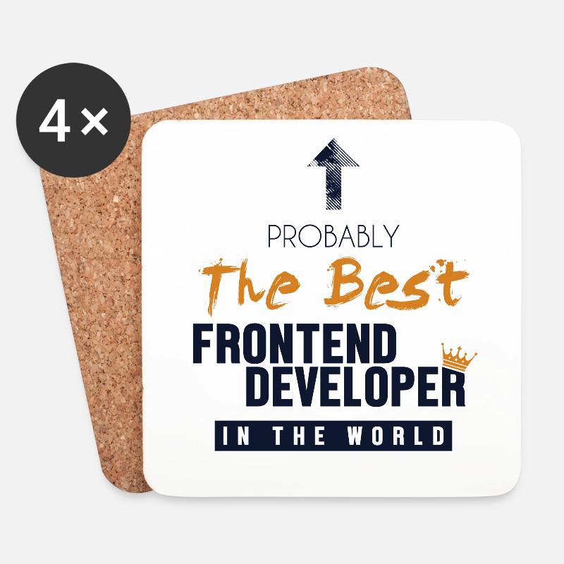 Best Frontend Developer World Developer Coder - Untersetzer (4er-Set) - Weiß