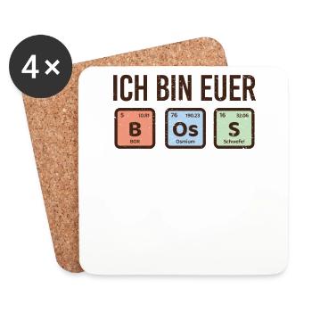 Chemiker Physik Boss PSE Team cooles Element - Untersetzer (4er-Set) - Weiß - Vorne