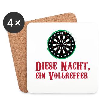 Darts Dartpfeile Dartspieler Wortspiel Volltreffer - Untersetzer (4er-Set) - Weiß - Vorne