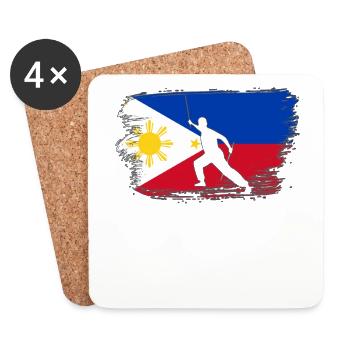 Escrima Filipino Martial Art Martial Arts - Coasters (set of 4) - white - Front