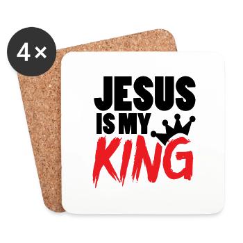 Jésus est mon roi | Jésus est mon roi ! - Dessous de verre (lot de 4) - blanc - Devant