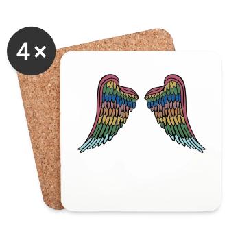 Ange ailes anges ailes ange anges - Dessous de verre (lot de 4) - blanc - Devant