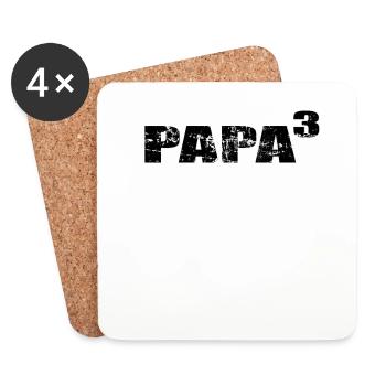 Papa à être élevé 3 triplés 3 filles 3 fils - Dessous de verre (lot de 4) - blanc - Devant
