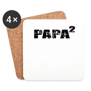 Papa à élever 2 jumeaux 2 filles 2 fils - Dessous de verre (lot de 4) - blanc - Devant