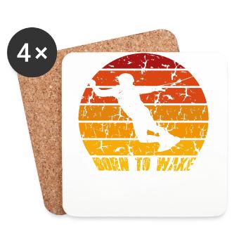 Wakeboarding water ski wake board - Coasters (set of 4) - white - Front