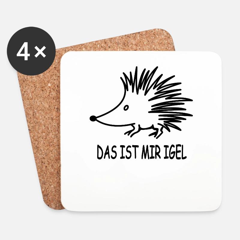 Lustiger Igel Süßer Stacheligel mit cooler Spruch - Untersetzer (4er-Set) - Weiß