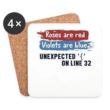 Unexpected { on Line 32 Engineer Coder Software - Coasters (set of 4) - white - Front