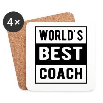 Worlds best coach - Untersetzer (4er-Set) - Weiß - Vorne