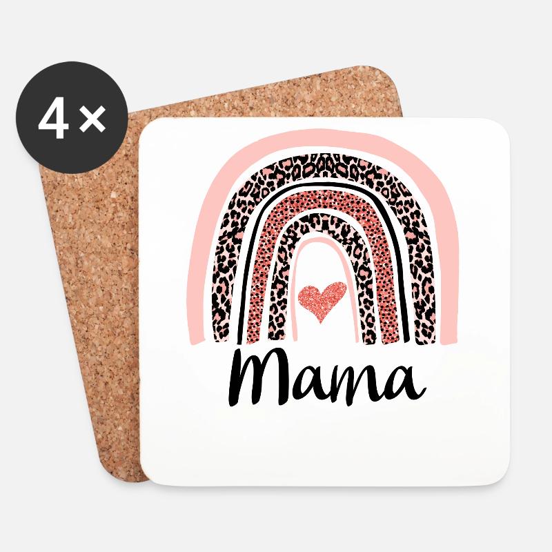 Mama Rainbow T Shirt - Untersetzer (4er-Set) - Weiß