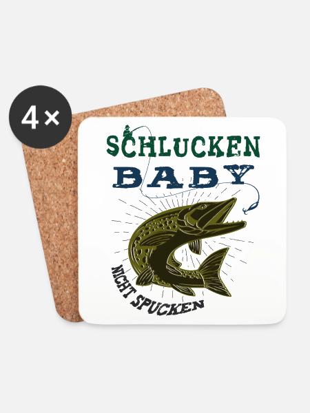 Hecht Angeln - Untersetzer (4er-Set) - Weiß