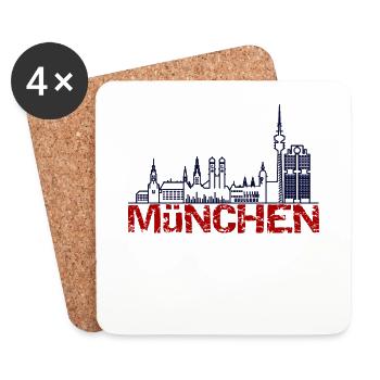 München - Untersetzer (4er-Set) - Weiß - Vorne