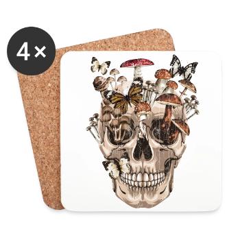 Mushroom DNA Shirt Psychedelic Trippy LSD Mushrooms - Coasters (set of 4) - white - Front