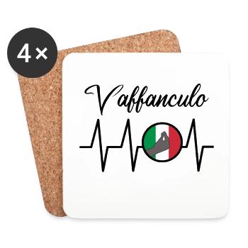 Vaffanculo italienischer Spruch ü Italien Geschenk - Untersetzer (4er-Set) - Weiß - Vorne