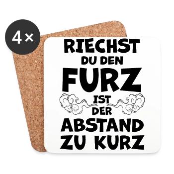 Riechen Furz Abstand Lustiger Spruch Pups Geschenk - Untersetzer (4er-Set) - Weiß - Vorne