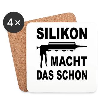 Handwerker Silikon blackHandwerker Silikon macht d - Untersetzer (4er-Set) - Weiß - Vorne