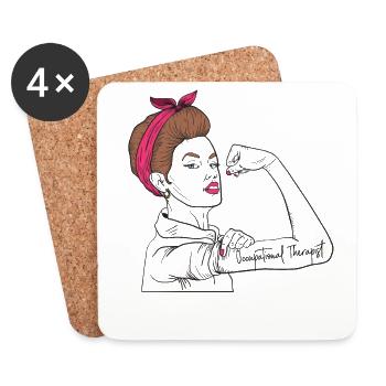 Occupational therapist Rosie The Riveter - Coasters (set of 4) - white - Front