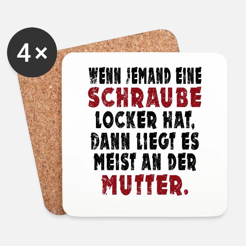 Schraube locker - Untersetzer (4er-Set) - Weiß