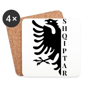 Albanie Sort Cadeau albanais drôle - Dessous de verre (lot de 4) - blanc - Devant