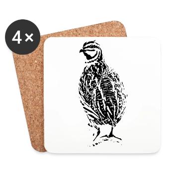 Conception de caille - Dessous de verre (lot de 4) - blanc - Devant