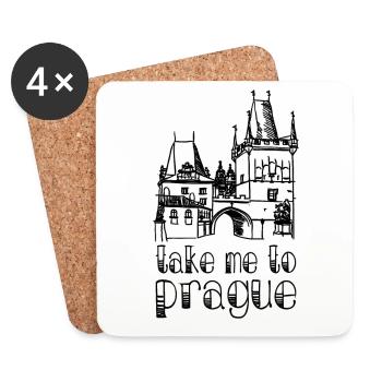 Take me to Prag - Untersetzer (4er-Set) - Weiß - Vorne