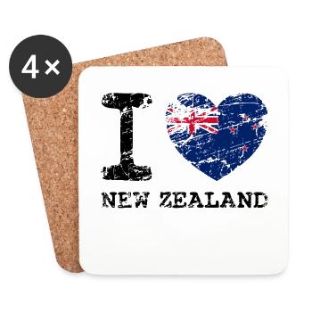 New Zealand Funny gift for New Zealanders - Coasters (set of 4) - white - Front