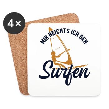 Mir reichts ich geh Surfen Surfer Wassersport - Untersetzer (4er-Set) - Weiß - Vorne