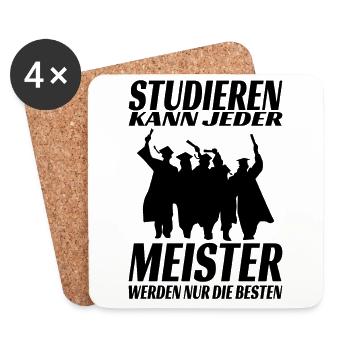 Meister Meisterprüfung Bestandene Prüfung Geschenk - Untersetzer (4er-Set) - Weiß - Vorne