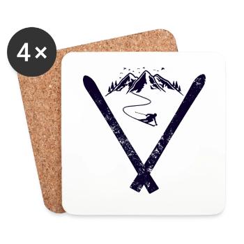 Skier mountains - Coasters (set of 4) - white - Front