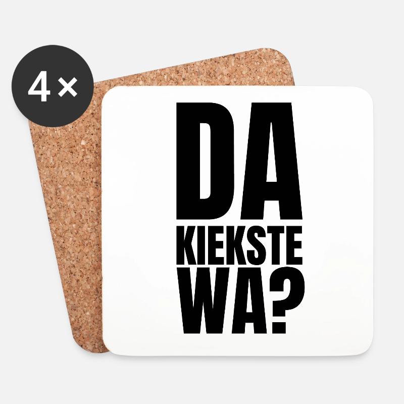 Da kiekste wa Berlinerisch Dialekt Lustiger Spruch - Untersetzer (4er-Set) - Weiß