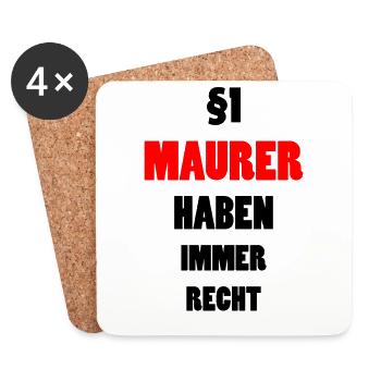 Maurer Lustiger Spruch Handwerker Beruf Geschenk - Untersetzer (4er-Set) - Weiß - Vorne