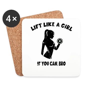 Sports de force Bodybuilder Fitness Girl GYM Sport - Dessous de verre (lot de 4) - blanc - Devant