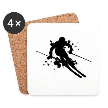 Skifahren cool - Untersetzer (4er-Set) - Weiß - Vorne