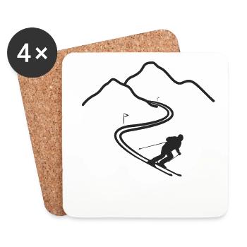 Ski Driving Winter Winter Sports Gift - Coasters (set of 4) - white - Front