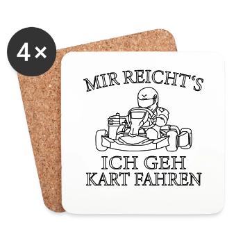 Gokart fahren - Untersetzer (4er-Set) - Weiß - Vorne