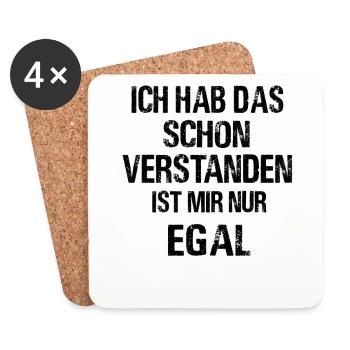 Ich Hab Das Schon Verstanden Ist Mir Nur Egal Meme - Untersetzer (4er-Set) - Weiß - Vorne