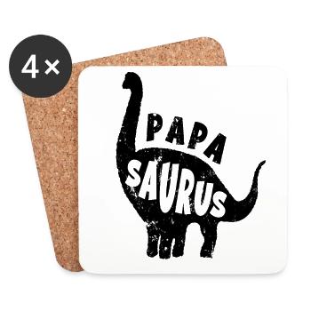 Dino Papa Saurus new blackPapaSaurus Dinosaurier D - Coasters (set of 4) - white - Front