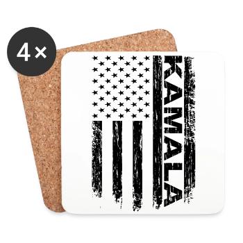 Kamala Harris America Flag Kamala Gift - Dessous de verre (lot de 4) - blanc - Devant
