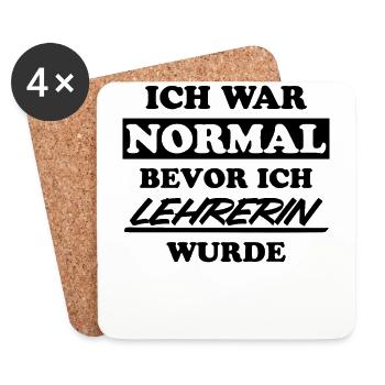 Lehrerin Lustige Spruch Unterricht Beruf Geschenk - Untersetzer (4er-Set) - Weiß - Vorne