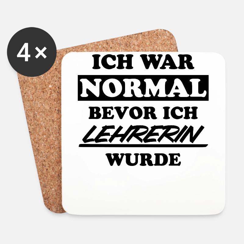 Lehrerin Lustige Spruch Unterricht Beruf Geschenk - Untersetzer (4er-Set) - Weiß