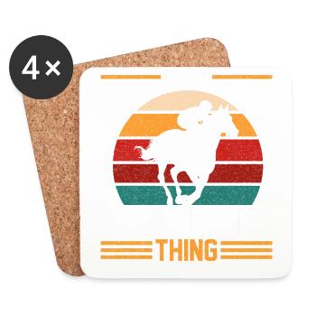 Reiten Lehrer Geschenk - Untersetzer (4er-Set) - Weiß - Vorne