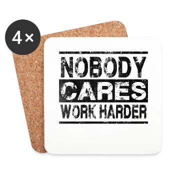 Work Harder - Untersetzer (4er-Set) - Weiß - Vorne