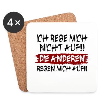Ich rege mich nicht auf - Untersetzer (4er-Set) - Weiß - Vorne