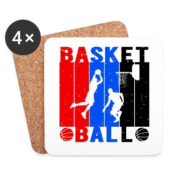 Basketball Players Jump Throw - Coasters (set of 4) - white - Front
