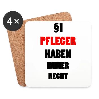 Pfleger Pflege Lustiger Spruch Krank Geschenk - Untersetzer (4er-Set) - Weiß - Vorne