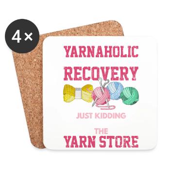 I’m Yarnaholic Crochet Crocheter Knitting Funny Gi - Untersetzer (4er-Set) - Weiß - Vorne