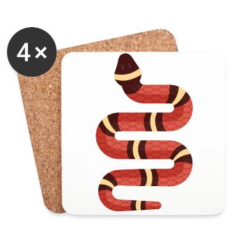 Snake Design Snakes Pet Reptile Gift - Coasters (set of 4) - white - Front